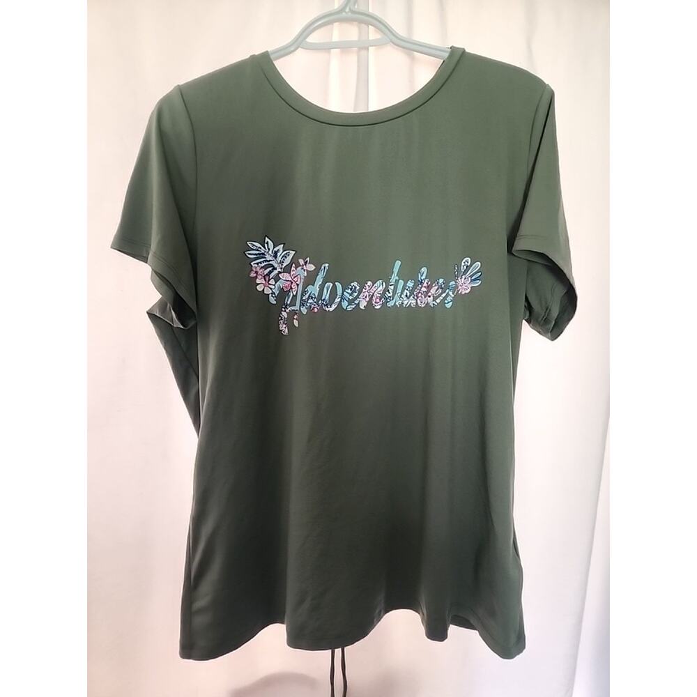 OutdoorLife Women’s Size Large Green Polyester Short Sleeve Top T-shirt